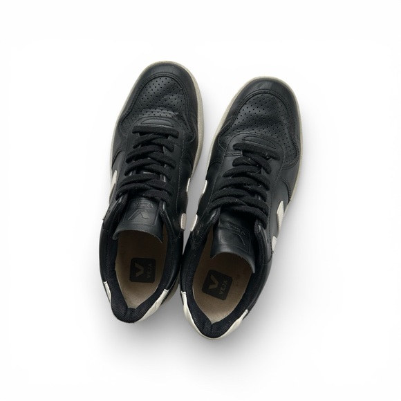 VEJA • V-10 Leather Sneakers Men’s in Black/White